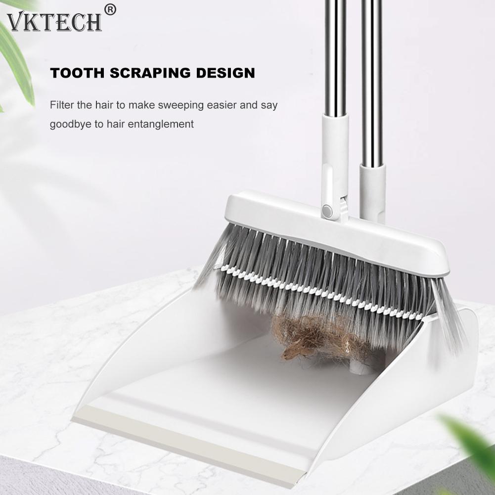 Folding Standing Broom Dustpan Set Rotatable Windproof Floor Cleaning Tool Long Handle Broom Sweep Cleaning Brush Dust Pan