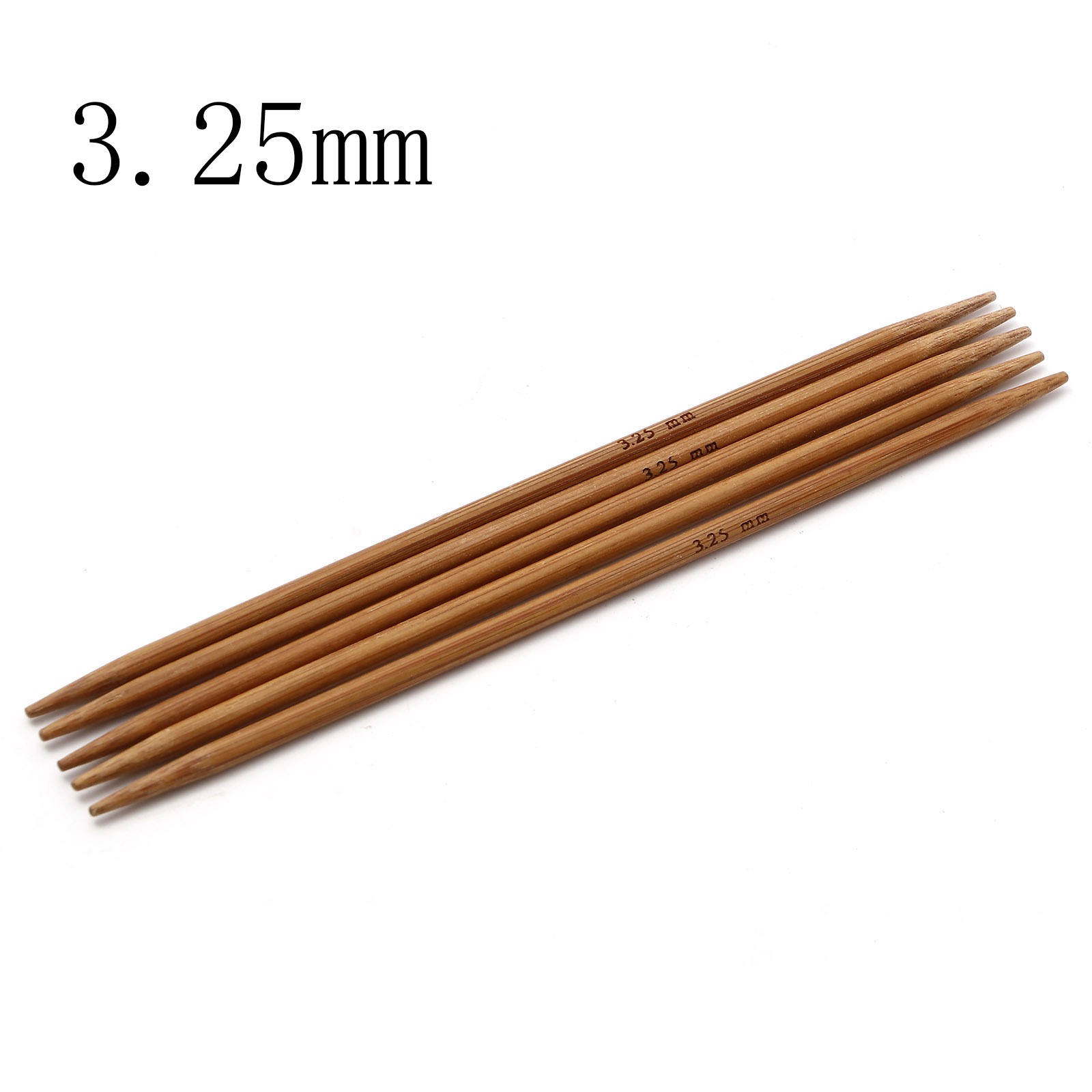 Agujas de tejer de doble punta de bambú hechas a mano, herramienta de aguja de tejer de suéter marrón, herramientas de costura DIY, 13cm de largo, 5-55 piezas, 2,0-5,0mm: Castaño