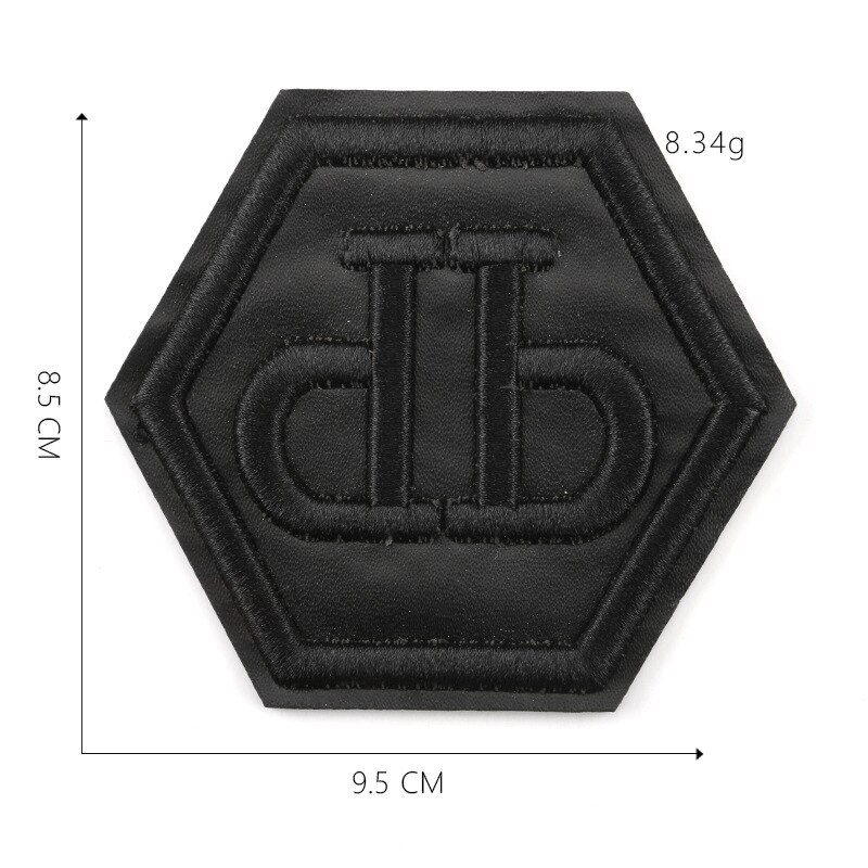 Embroidery Black PU Leather Sew on Iron on Patch Clothing Diy Appliques for Jacket Cap Bag Decoration Stripe: 12