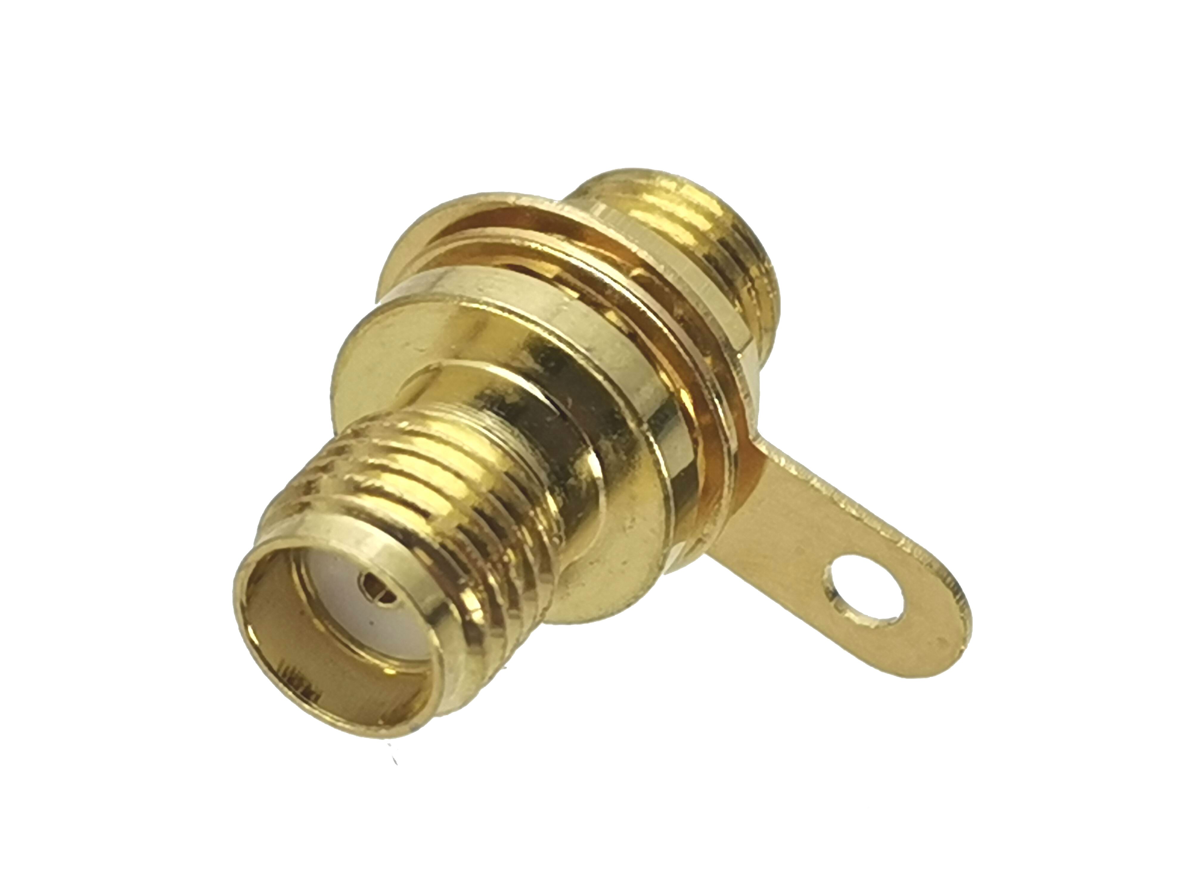 1Pcs Connector SMA Female jack Bulkhead Nut Handle Solder Panel Mount RF Adapter Coaxial High Quanlity