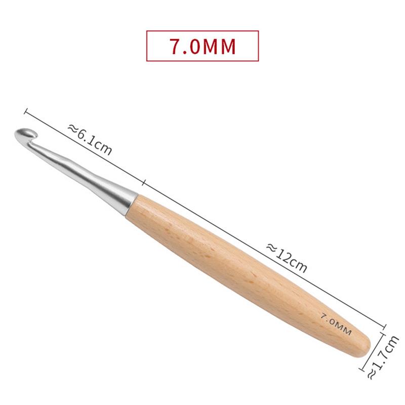 Wooden Handle Crochet Hook For Needlework Handmade DIY Crochet For Knitting And Accessories Tool Single Head Wool Crocheting: MULTI