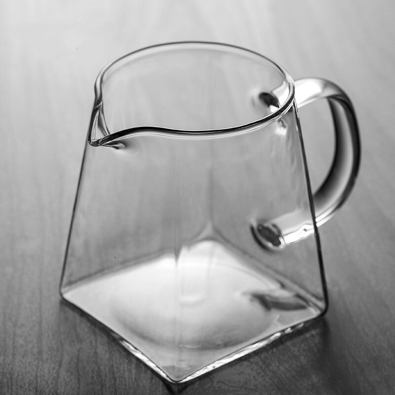 Heat-Resisting Clear Glass Tea Pitcher Square Chinese Tea Set Accessory Chahai Milk Glass Pitcher Coffee Pot Water Jug