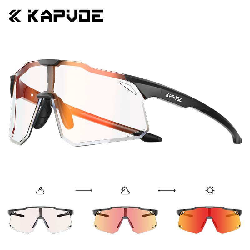 KAPVOE, gafas fotocromáticas para ciclismo para hombre, gafas para ciclismo UV400, gafas para bicicleta, gafas deportivas para exteriores MTB para mujer, gafas para bicicleta: Blanco