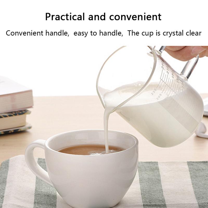 240ML Transparent Measuring Cup With Graduated Scale Borosilicate High Temperature Resistance Microwave Heating Milk Cup