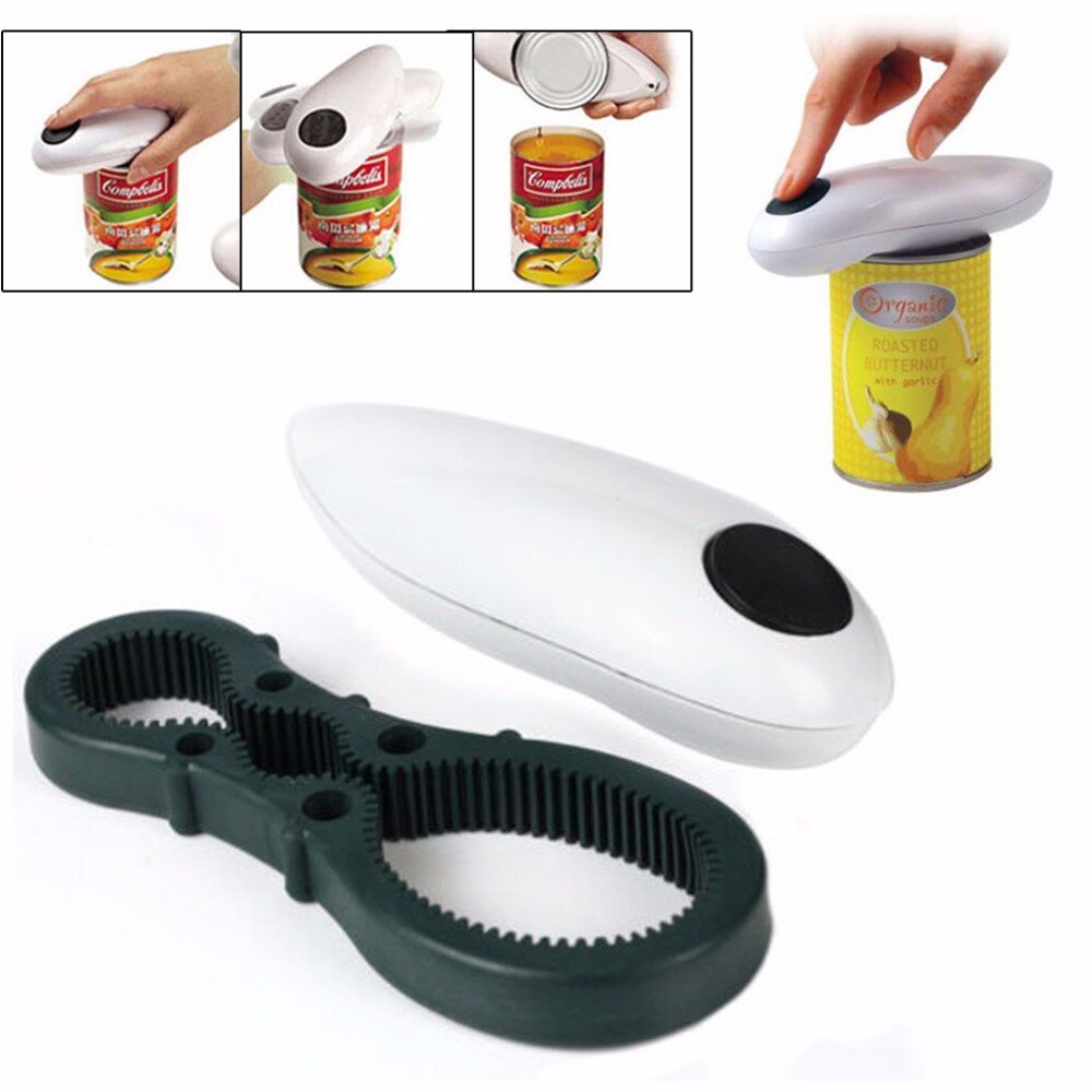 ZORASUN Automatic Can Opener One Touch Jar Openers Kitchen Helper Tool 2 in 1 Multifunction Opener
