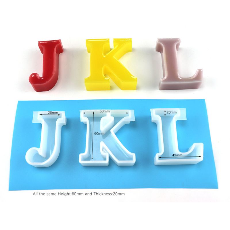 A-Z Letters & Heart 27 Molds Kit Large English Letter Handmade Silicone Resin Casting Word Sign Molds