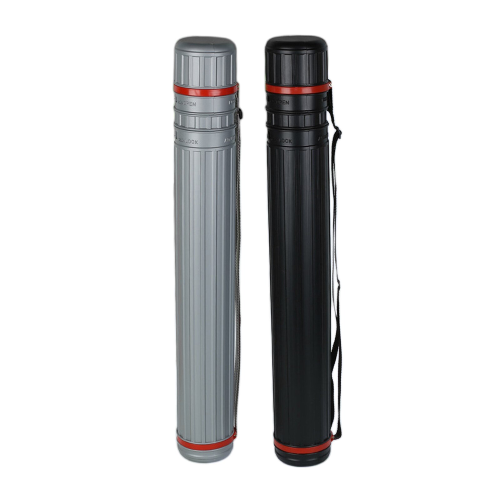 Plastic Telescoping Poster Artwork Drawings Document Paper Picture Storage Tube Scroll Holder Carrying Case with Strap