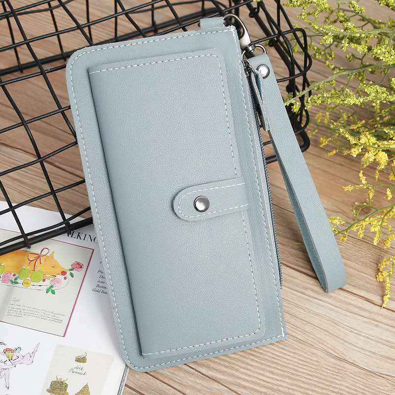 Style Women Casual Solid Clutch Long Wallet Purse Ladies Zipper Hasp Phone Card Holder