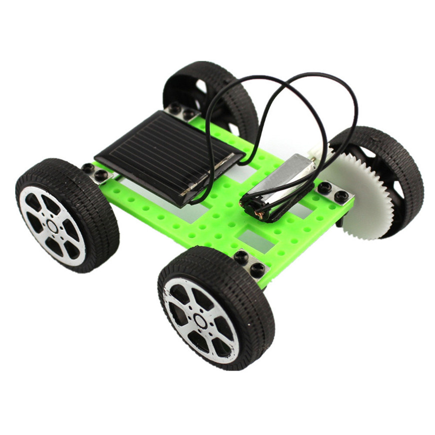 1 Set Mini Solar Powered Toy DIY Car Kit Children Educational Gadget Hobby Funny