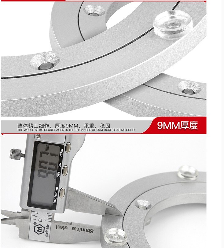 Aluminum alloy turntable Display rack,Swivel Plat Table rotary Glass rotating base,Non-slip,high load-bearing,furniture hardware