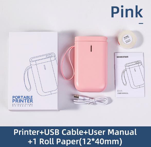 Wireless Label Printer Portable Pocket Label Printer Bluetooth Thermal Label Printer Fast Printing Home Use Office: pink