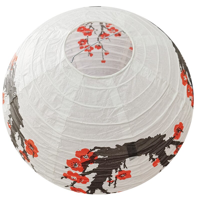 3pcs / lot Red Sakura Paper Lanterns 12/14/16 inch Chinese Japanese Festival Paper Lantern Flower Balls Wedding Party Decoration