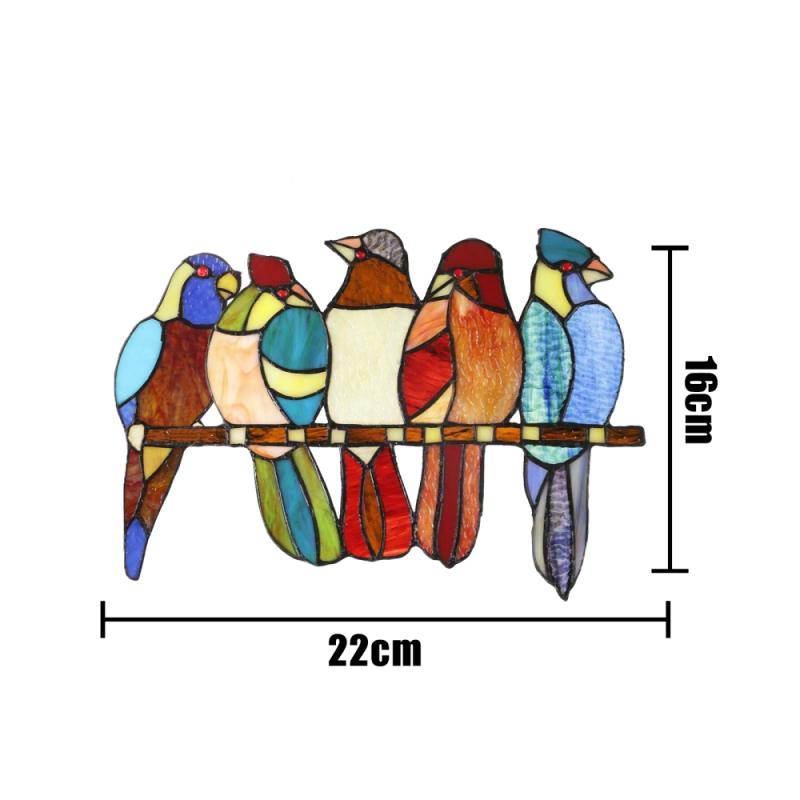 Brilliant Color Bird Window Decoration Multicolor Happy Birds Stickers Home Wallpaper Cartoon Decorative Stickers: 03
