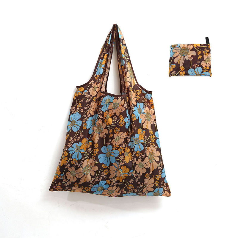 Boodschappentas met grote capaciteit, bedrukte opvouwbare opbergtas, milieuvriendelijke draagbare handtas, Korea Shopper Bag: Chocolade