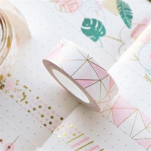 Gouden Roze Folie Papier Washi Tape Set Japanse Scrapbooking Decoratieve Tapes Honingraat Voor Fotoalbum Woondecoratie