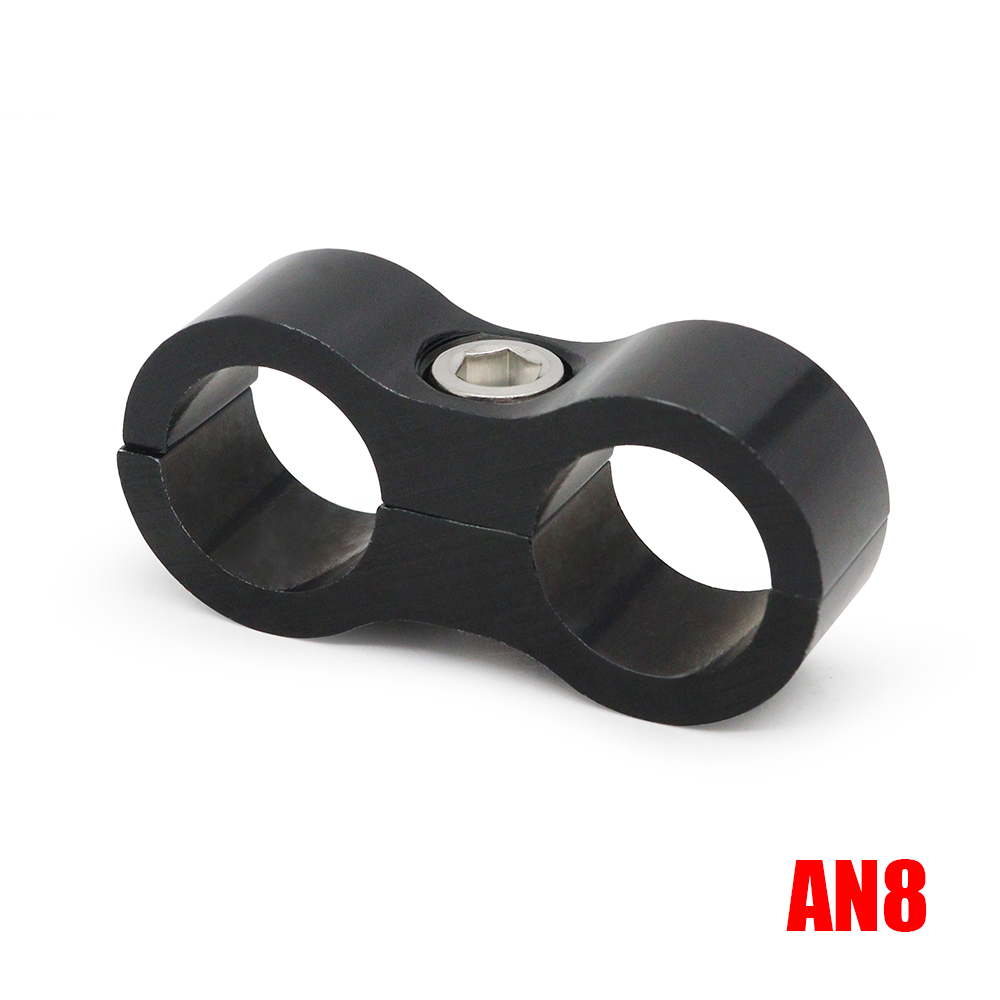 AN4 AN6 AN8 AN10 AN12 abrazadera de línea de manguera de goma trenzada, separador de línea anodizado de aluminio, Kit de abrazadera divisora, negro/rojo/azul: Oro