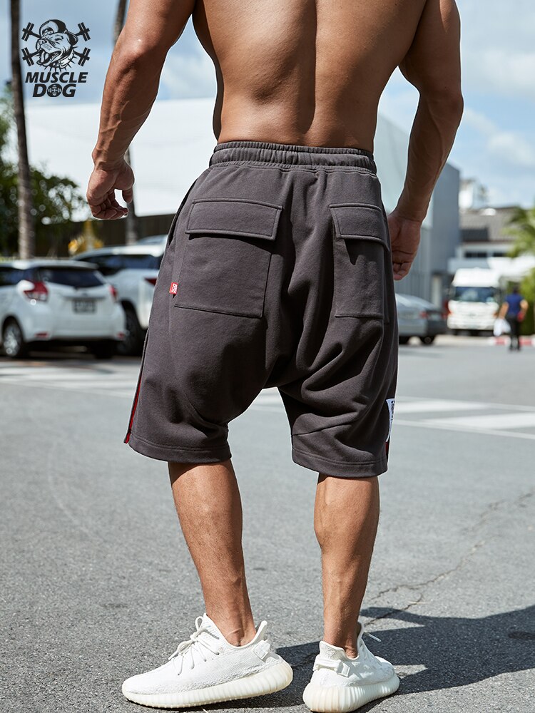 Muscle dog popular logo summer baggy pants running basketball exercise fitness training exercise five minutes pants shorts men