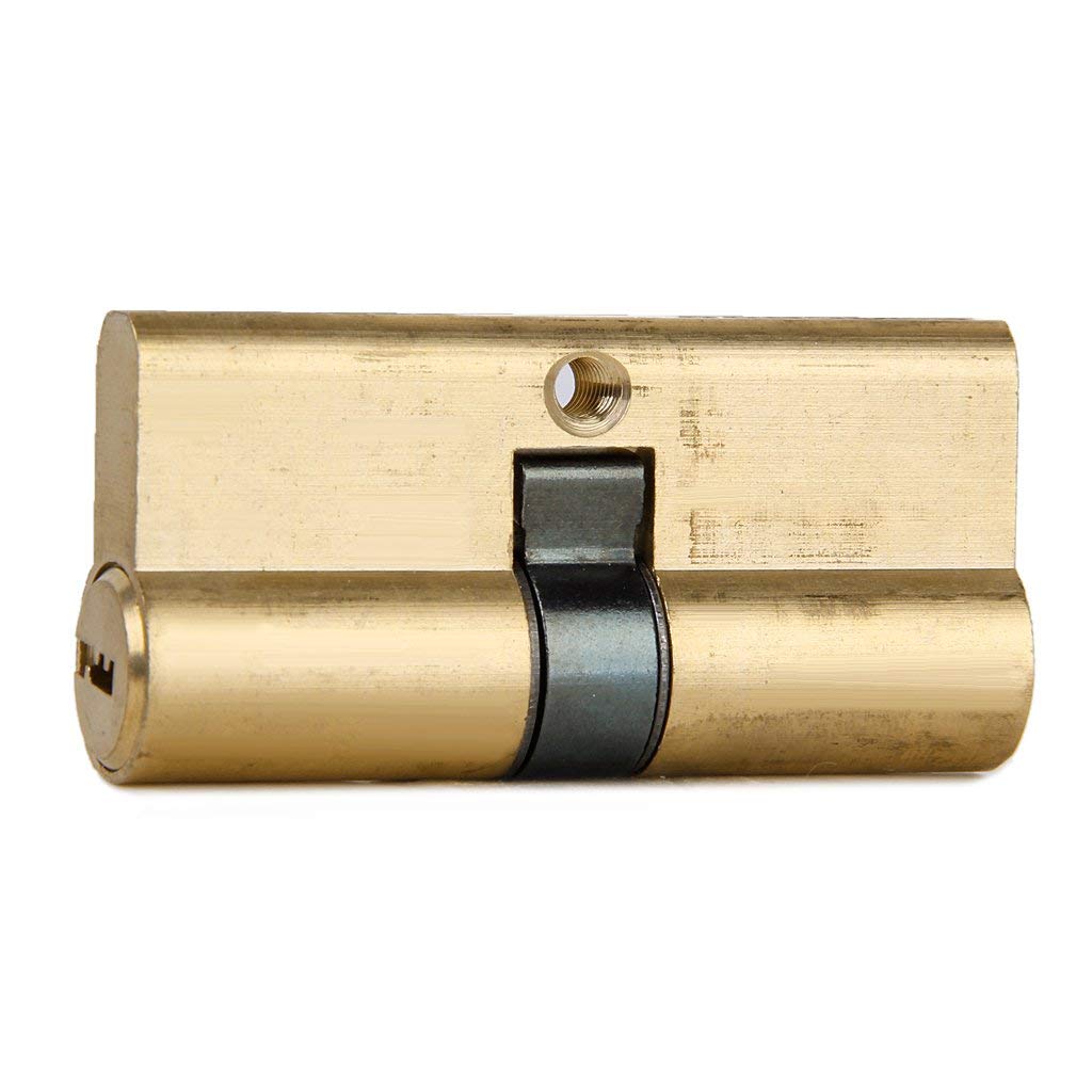 cerradura de puerta de barril 65 MM 32,5/32,5 con cilindro de latón de 7 teclas