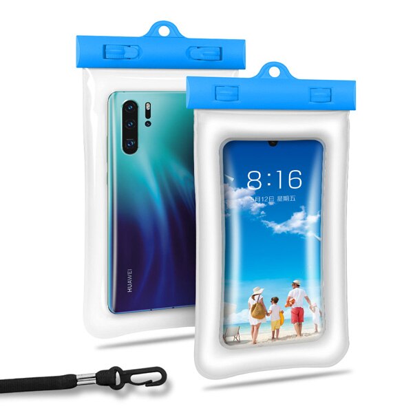 Flutuante Malote Do Telefone 6.5 ''Smartphones À Prova D' Água Caso Saco Seco Para iPhone XR X 11 Pro Max 8 Além de 7 6S Samsung Tampa Do Telefone Móvel: Blue