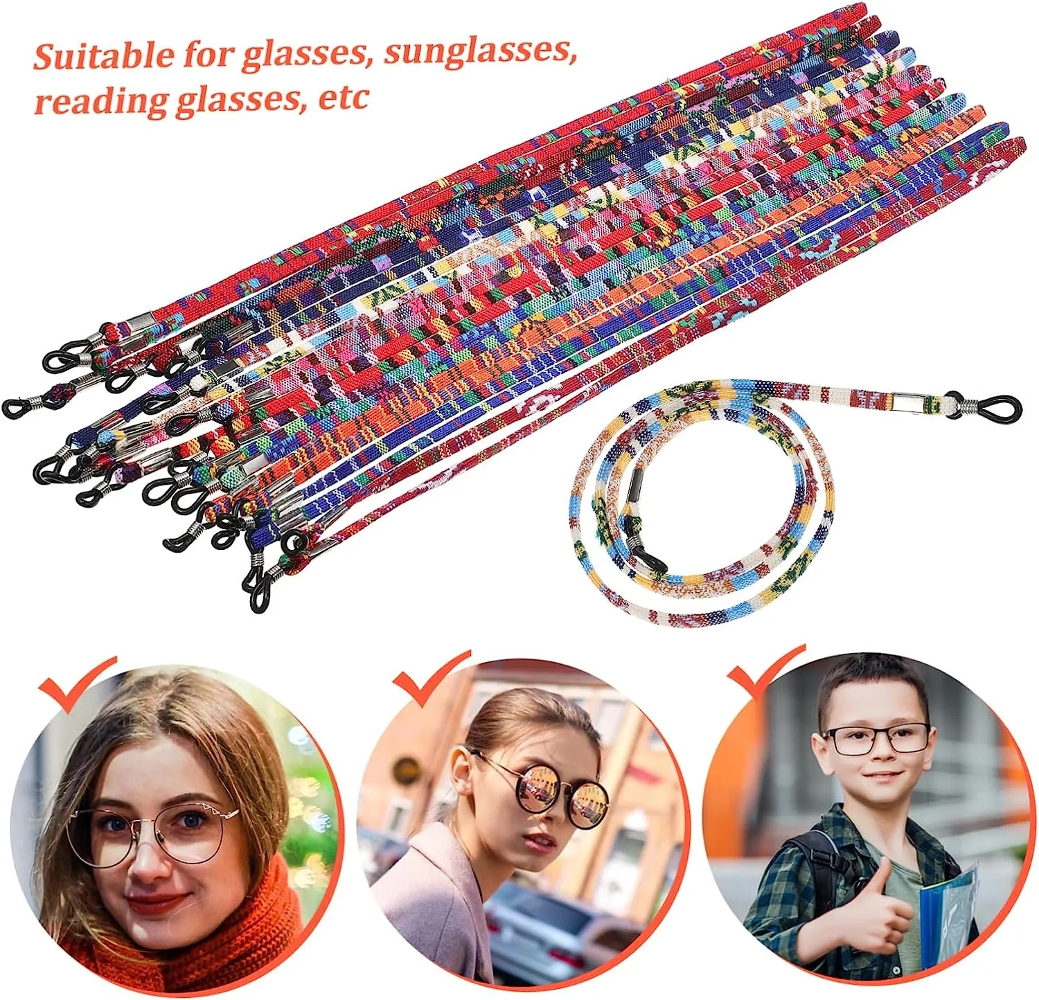Bohemia Cotton Sunglasses Strap Eyeglass Chain Reading Glasses Chain String Holder Mask Neck Cord Eyewear Spectacles Necklaces
