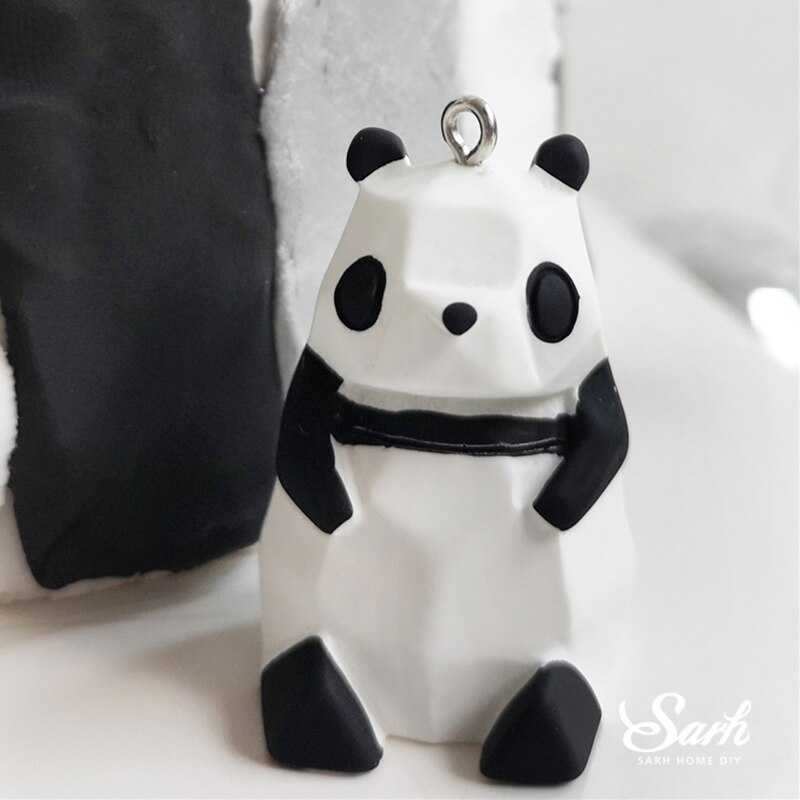 Panda bamboo Cake Topper Happy Birthday Turtle leaf Clay Decoration for Children's Boy Girl Party Supplies Baking Lovely