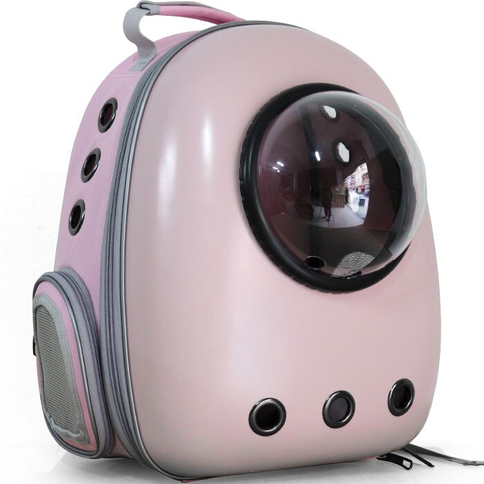 Letvægts forbrugsboble astronaut åndbar taske lille kapsel kæledyr rejse hund rygsæk bærer til kat hund: Pink (lyserød ryg)