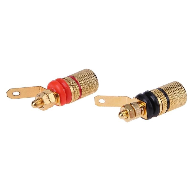 2pcs Gold Plated Speaker Binding Posts Terminal 4mm Sockets for Banana Plug gold-plated alloy Speaker Binding Posts for speaker