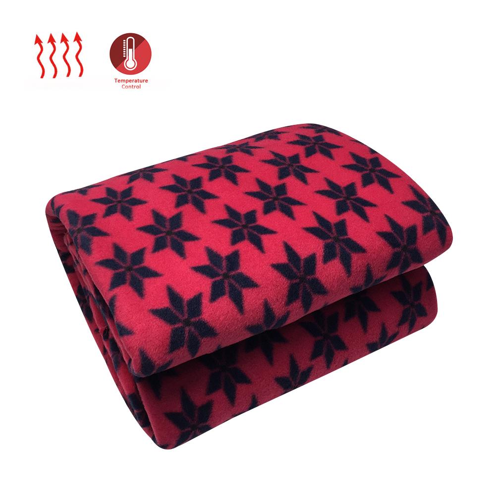 12V Car Electric Heating Blanket Car Energy Saving Warm Electric Blanket Pattern Warmth Shearing Plush Cover