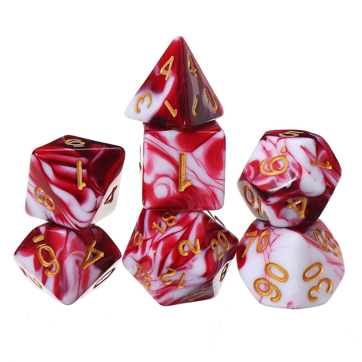 28 pièces/ensemble dés polyèdres Kit de dés avec pochette sac noir pour jeux D20 D12 D10 D8 D6 D4