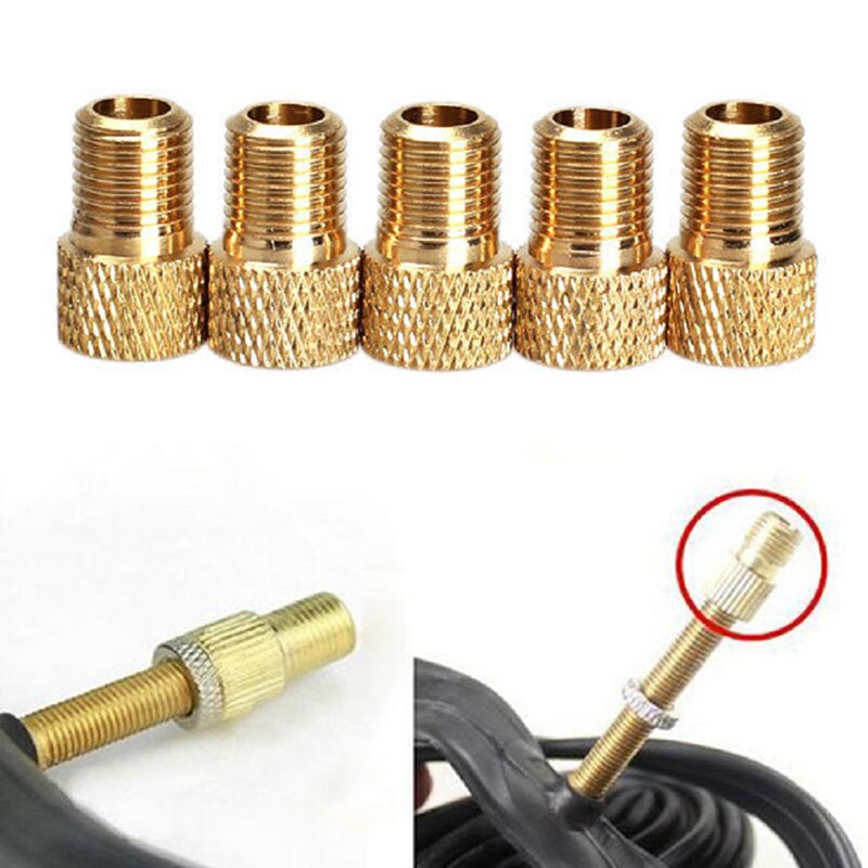 4pcs Bicycle Pump Tire Valve Adapter Convert Tire Presta To Schrader Copper Bike Air Valve Adaptor Wheels Nozzle Cycling Tool