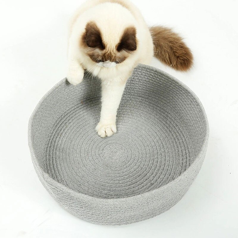 Krabpaal voor katten, handgemaakt, rond, van natuurlijk katoen, mat voor kleine katten, kedi evi cama para gato