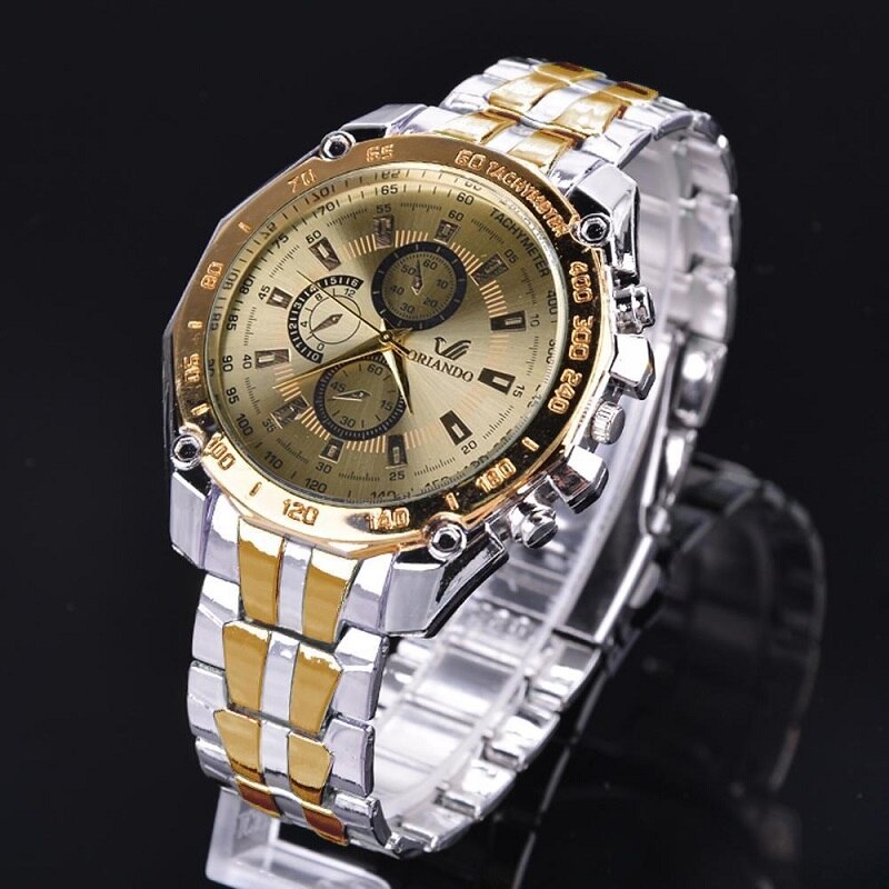 Reloj LOLIA de cuarzo dorado, reloj de pulsera de acero inoxidable para hombre, vestido clásico, relojes de negocios para hombre