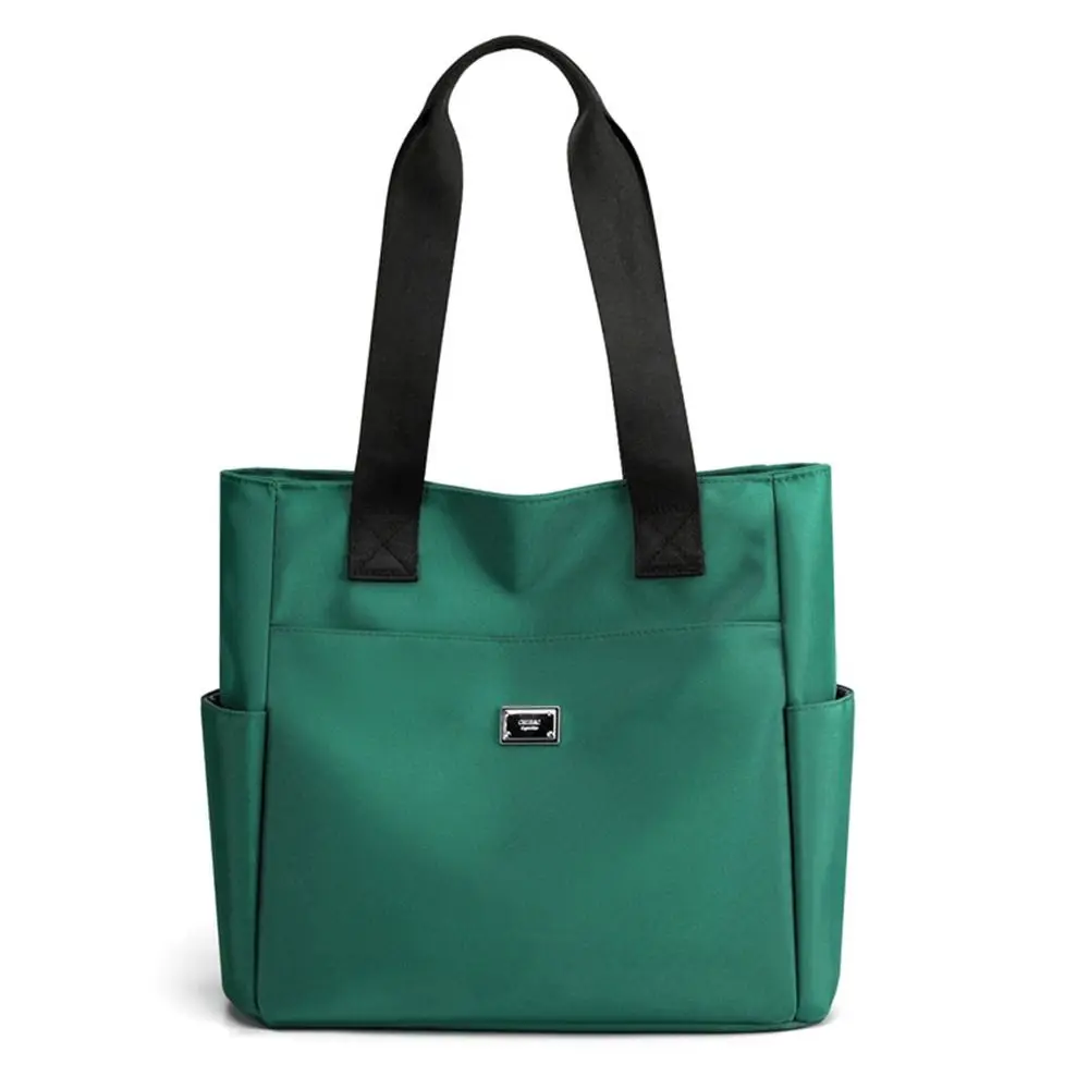 Bolsa tote de mão de grande capacidade, de alta qualidade, leve, à prova d'água, de nylon, bolsa de ombro para trabalho, escola e viagem, bolsa de ombro: Transparente