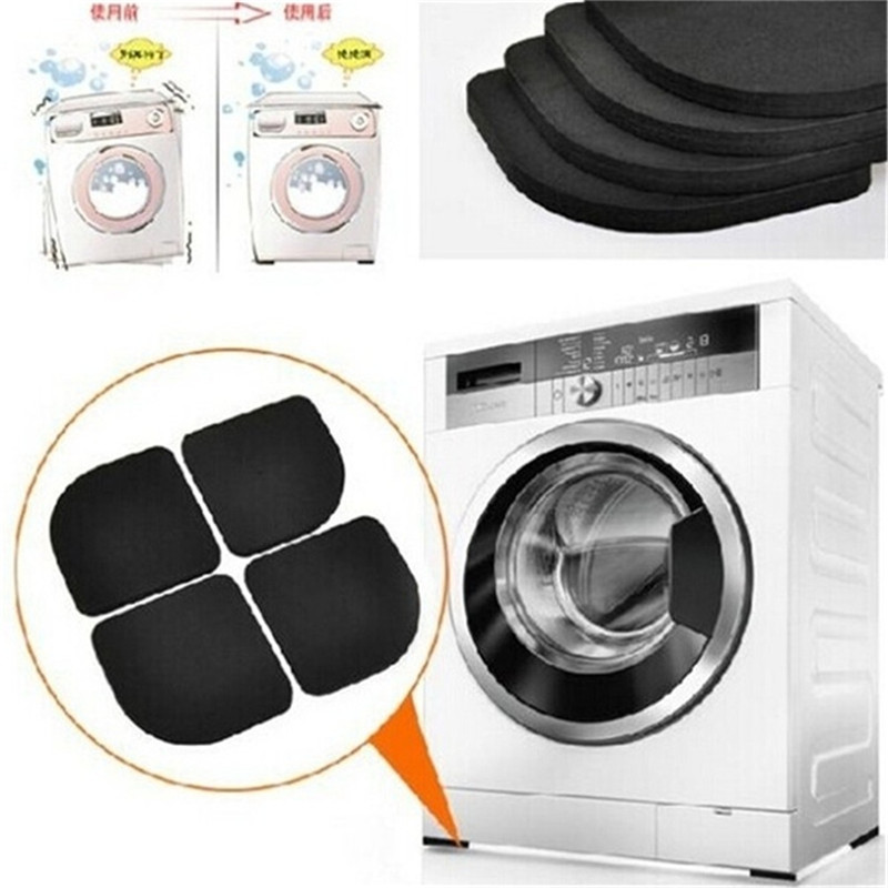 1 Set/partij Zwart Multifunctionele Wasmachine Shock Pads Antislipmatten Koelkast Shock Mute Pad 4 Stuks