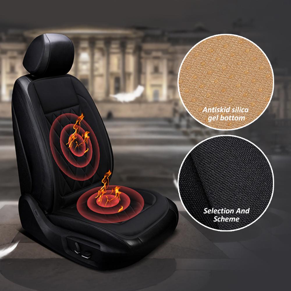 2-Pack Universal Car Heated Seat Cover Cushion – 12V Warming Pad, Black