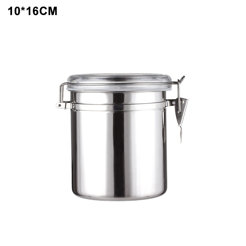 Stainless Steel Coffee Canister With Scoop Airtight Coffee Container Stainless Steel Storage Canister Set For Coffee Beans Tea: D-1000ml