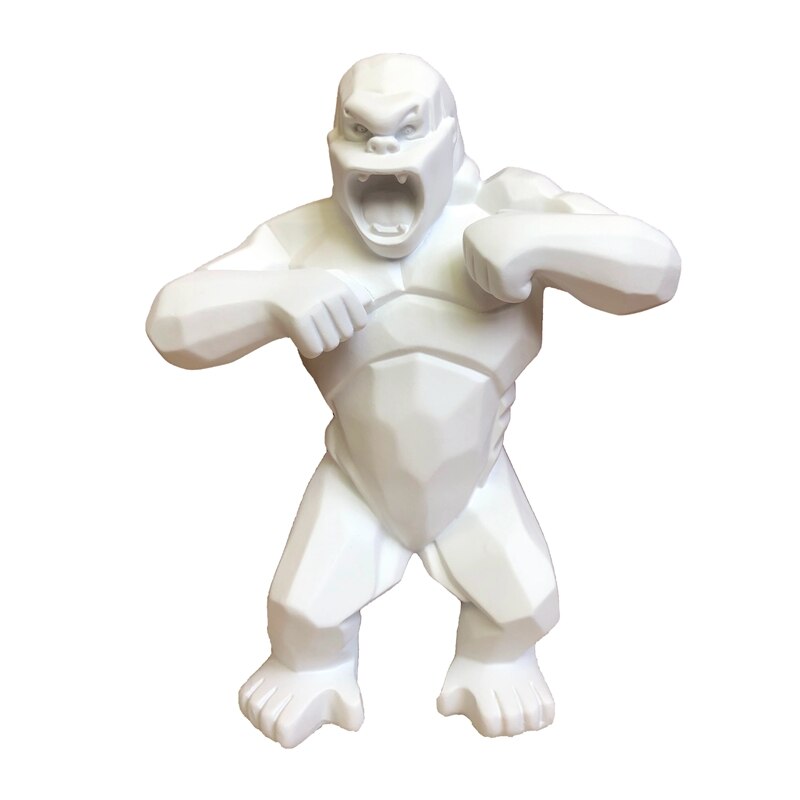Sculpture grand singe roi Kong en résine | Sculpture Gorilla géométrique moderne, modèle d'animal, Statue modèle d'anniversaire, décoration de mariage, de maison, de bureau