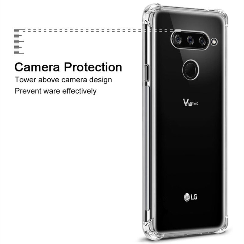 Cherie Transparante Shockproof Case Voor Lg G6 G7 Plus Q6 Q9 Cover Clear Zachte Tpu Case Voor Lg V30 V40 v20 K8 K10 Coque