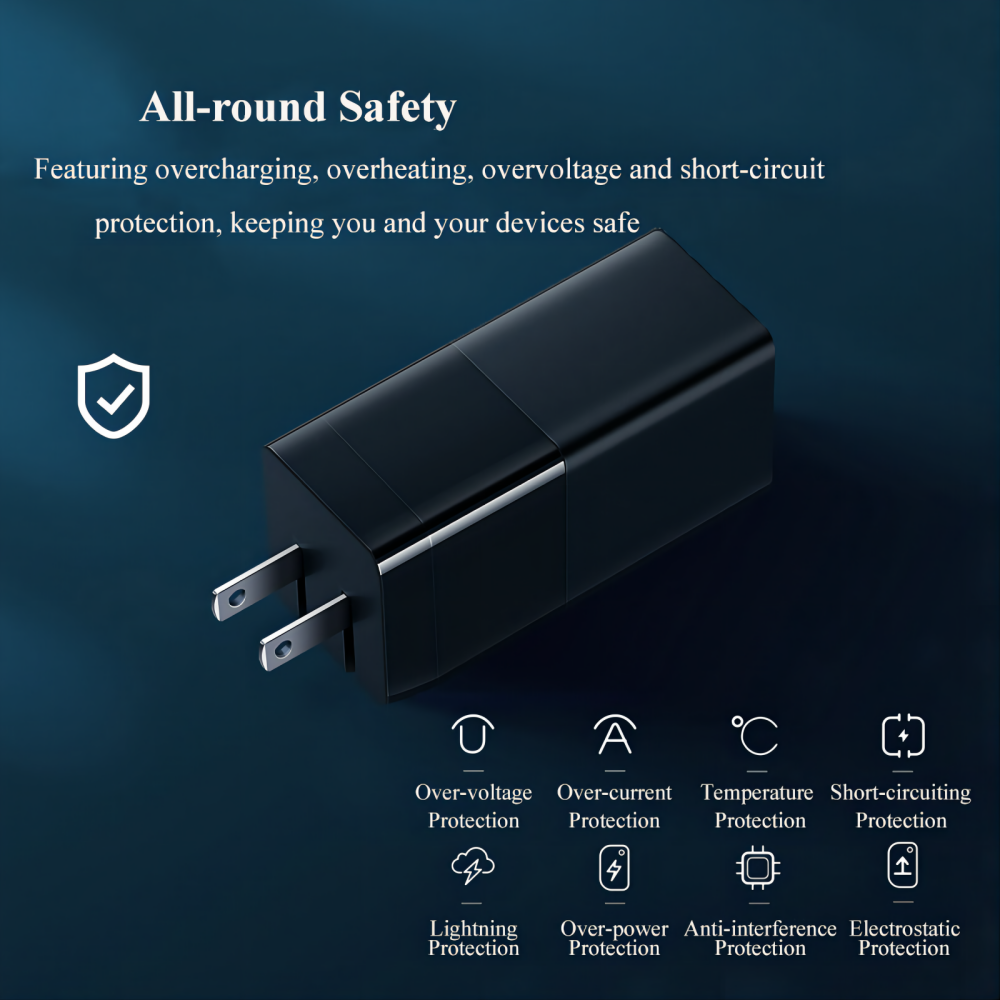 VATID 65W GaN Ladegerät USB Ladegerät Desktop USB Ladestation mit 2 USB C Ports 1 USB EINE Port für iPhone 12 Laptop MacBook