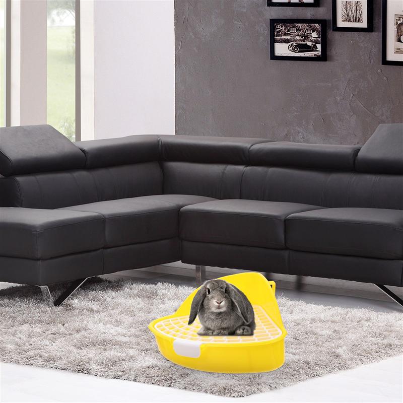 Bunny Litter Box Pet Toilet Triangle Potty Trainer Corner Litter Bedding Box Rabbit Toilet Hamster Triangle Toilet