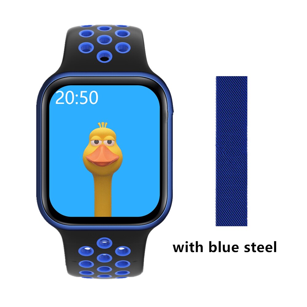 Cobrafly UP6 Smart Uhr Männer 1,75 zoll Bildschirm Bluetooth Anruf 1GB Speicher Musik Uhr 6 Wasserdichte Band PK Serie 6 IWO 13 W26: B1 ad blue steel