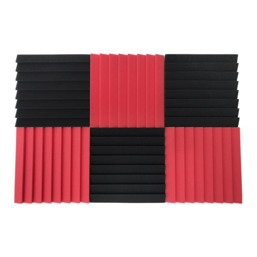 24/12pcs 12*12*1in Studio Acoustic Foams Panels Sound Insulation Soundproof Sound Absorbing Foam Wall Deadening Flame-retardant
