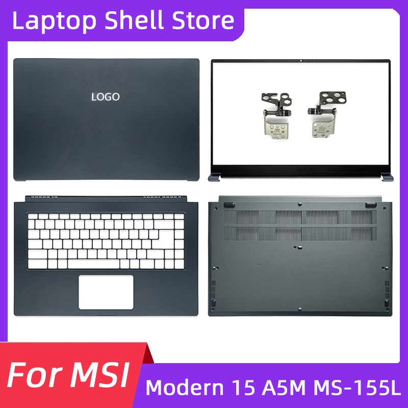Laptop Accessoires Voor MSI Moderne 15 A5M MS-155L 1551 1552 LCD Back Cover/Front Bezel/Palmsteun/Bottom base/Scharnieren Laptop Shell
