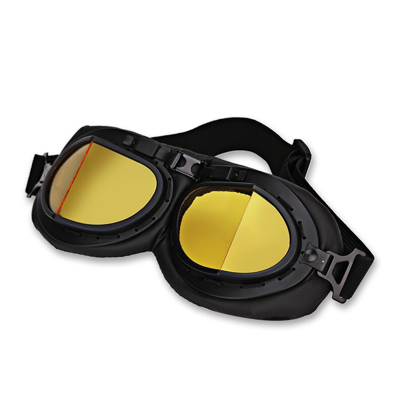Gafas Vintage para motocicleta, lentes de protección para Motocross, monopatín, color negro: Yellow