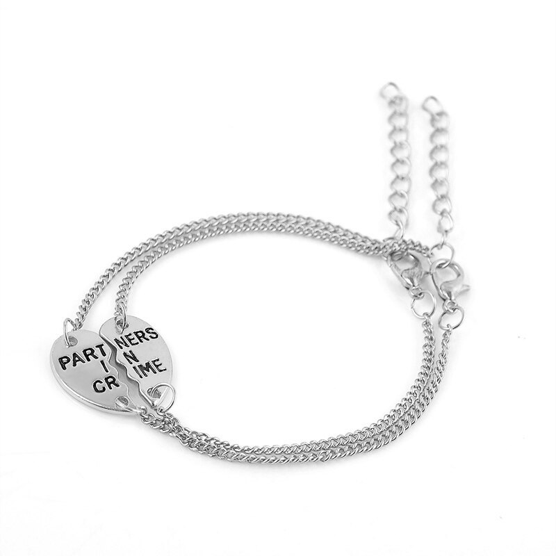 Pulseras de la amistad de aleación con corazones para mujer, parejas elegantes para , de amistad para mejor amiga