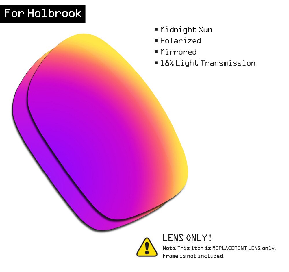 Smartvlt polariserede solbriller udskiftningslinser til oakley holbrook - midnatssol