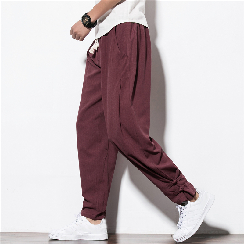 Men's Jogger Pants Cotton Male Bodybuilding Fitness Pants Casual Color matching pants Trousers Sweatpants For Man