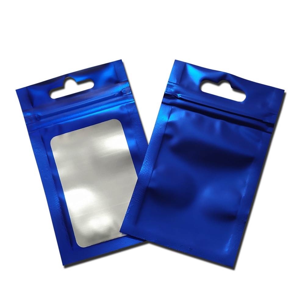 50 Stks/partij Kleine Hersluitbare Zip Lock Mylar Zakken Matte Clear Window Pakket Folie Voedsel Zak Plastic Rits Zakjes Voor Elektronische