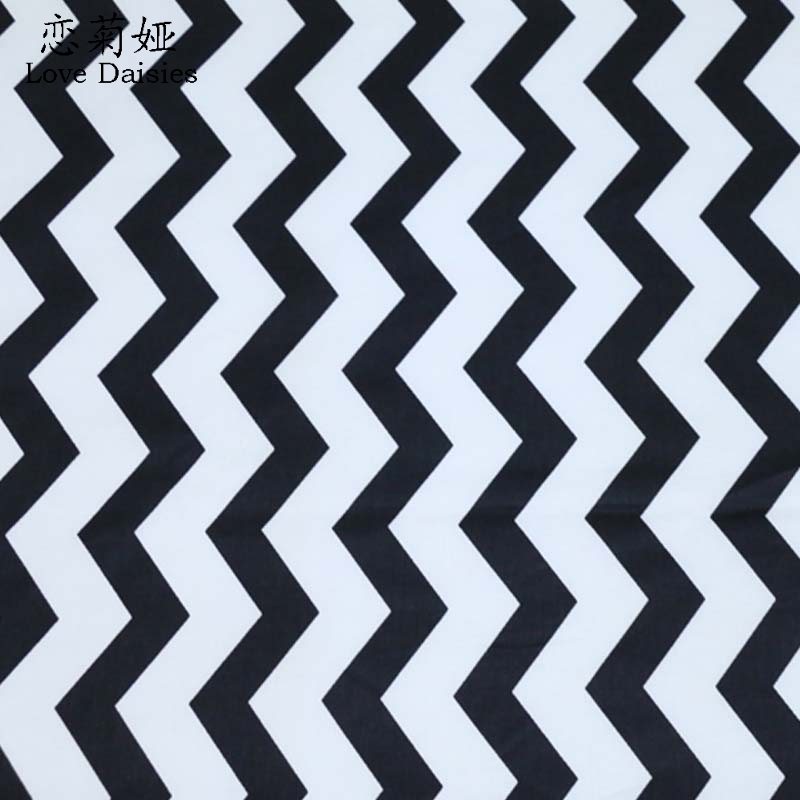 100% cotton twill cloth nordic wind black series dots zigzag check fabric for DIY kid sheet patchwork cushions handwork quilting
