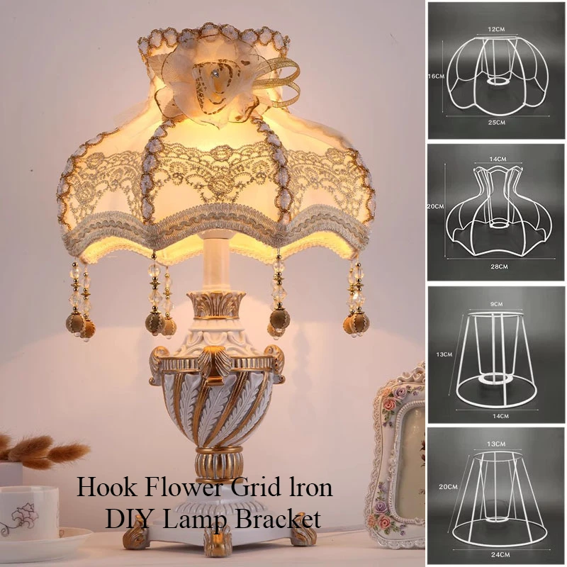 Lampenkap Kooi Frame Ijzeren Draad Licht Kroonluchter Beugel Lamphouder Voor Diy Ring Guard Tafel Lampenkap Ondersteuning Materiaal